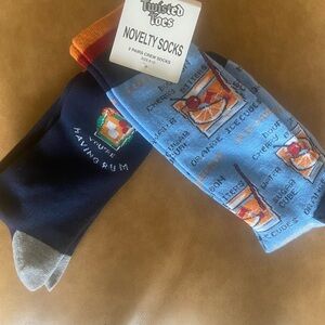 Blue and Black Casual Crew Socks Soft Knit